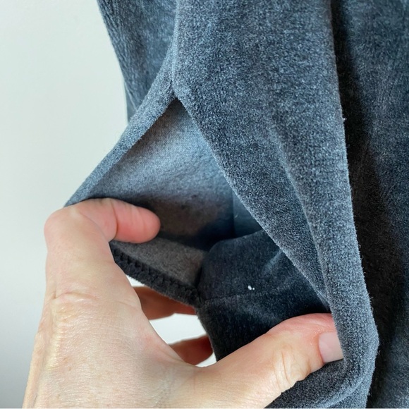 Athleta Velour Turtleneck Sweatshirt Charcoal Grey - Picture 3 of 6